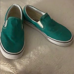 Green slip on vans